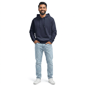 Sweat-shirts à capuche surdimensionnés de haute qualité pour hommes, en molleton de coton lourd, streetwear, avec logo personnalisé et broderie - Product Image 1