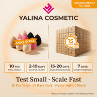 Éponge de maquillage en forme de goutte d'eau Yalina avec logo personnalisé OEM, sans latex, hydrophile, douce pour les pores, extensible, lavable, finition aérographe, œuf de beauté