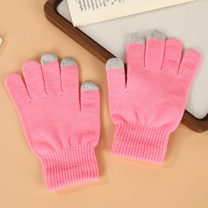 <span class=keywords><strong>Gants</strong></span> magiques à doigts <span class=keywords><strong>tactiles</strong></span> avec logo personnalisé pour l'hiver, en tricot acrylique - Product Image 6
