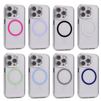 Nouvelle coque de téléphone personnalisée Bayer, couleurs transparentes, cadre d'appareil photo en alliage magnétique, coque pour iPhone 15 Pro, coques de téléphone en métal Bayer transparentes