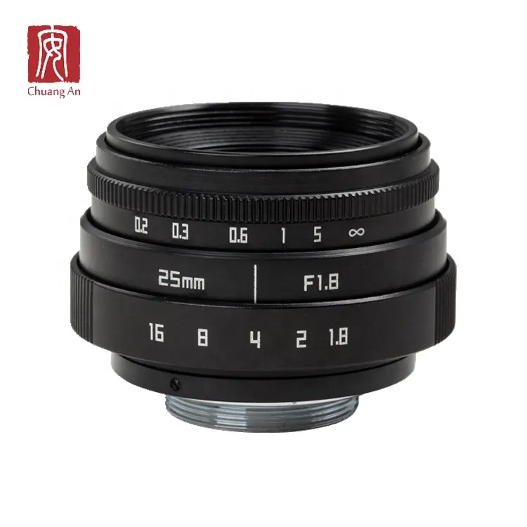 Toptan 25mm F1.8 C dağı 2/3 "formatlı DSLR fotoğraf makinesi Mirrorless kamera Lens