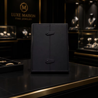 RZ Coffret de Présentation de Bijoux de Luxe Grande Capacité en Cuir PU, Boîte de Rangement Élégante à Double Porte pour Colliers, Bracelets, Boucles d'Oreilles et Bagues