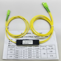 Divisor de caja cónica monomodo SC/APC 1*2, divisor de fibra fundida, divisor de coleta de fibra óptica 1:2 para comunicación de fibra óptica