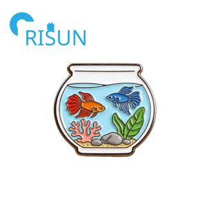 Broche de Metal Personalizado em Forma de Peixe Sortudo, Presente para Amantes de Peixes, Pin de Esmalte de Peixe Betta Siamês - Product Image 5
