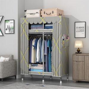 Armoire <span class=keywords><strong>de</strong></span> rangement en tissu pliable, Simple et moderne pour garde-robe, bricolage, installation facile, renforcement - Product Image 2