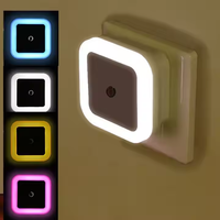Mini veilleuse LED, lampe murale carrée en ABS, capteur crépusculaire, pour la maison, prise EU/US, pour chambres, couloirs, escaliers, 110V 220V