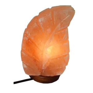 Sian Enterprises' Eco-Friendly Handcrafted <b>Salt</b> Lamp Green & Gray Leaf-Shaped Carved in Feng Shui Style - Product Image 4