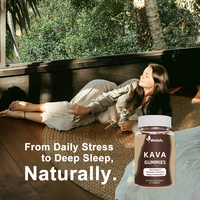 Complément alimentaire en bonbons gélifiés OEM Kava Kava Ashwaganda avec extrait de Kava pour un sommeil profond, une amélioration de l'humeur et la relaxation, saveurs fruitées