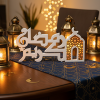 Nouveau Design LED Table Étagères Fête Décoration Karim Logo Leading Eid Al Fitr Mubarak Logo Islamique Bois avec Technique Peinte