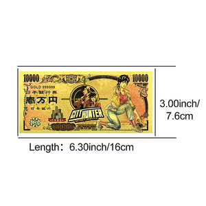 Billet de banque Hunter en feuille d'or 10000 Yen, style anime, carte de collection, cadeau souvenir pour les fans de <span class=keywords><strong>manga</strong></span> - Product Image 2