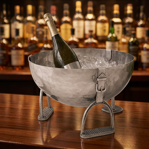 Seau à glace isotherme en métal de qualité supérieure en forme de mors de cheval, refroidisseur de bouteilles équestre, article de bar de table, support de service pour fêtes, maison et restaurant, 5L - Product Image 4