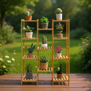 Support de pot de fleurs en bambou à 11 niveaux, design moderne et minimaliste pour la maison, le jardin et le balcon - Product Image 2