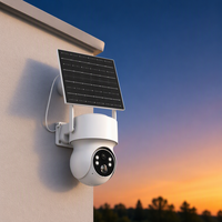 Cámara Wifi Icsee, Cámara Wifi para Exteriores de Bajo Consumo, Cámara de Vigilancia con Energía Solar y Visión Nocturna a Todo Color para Android