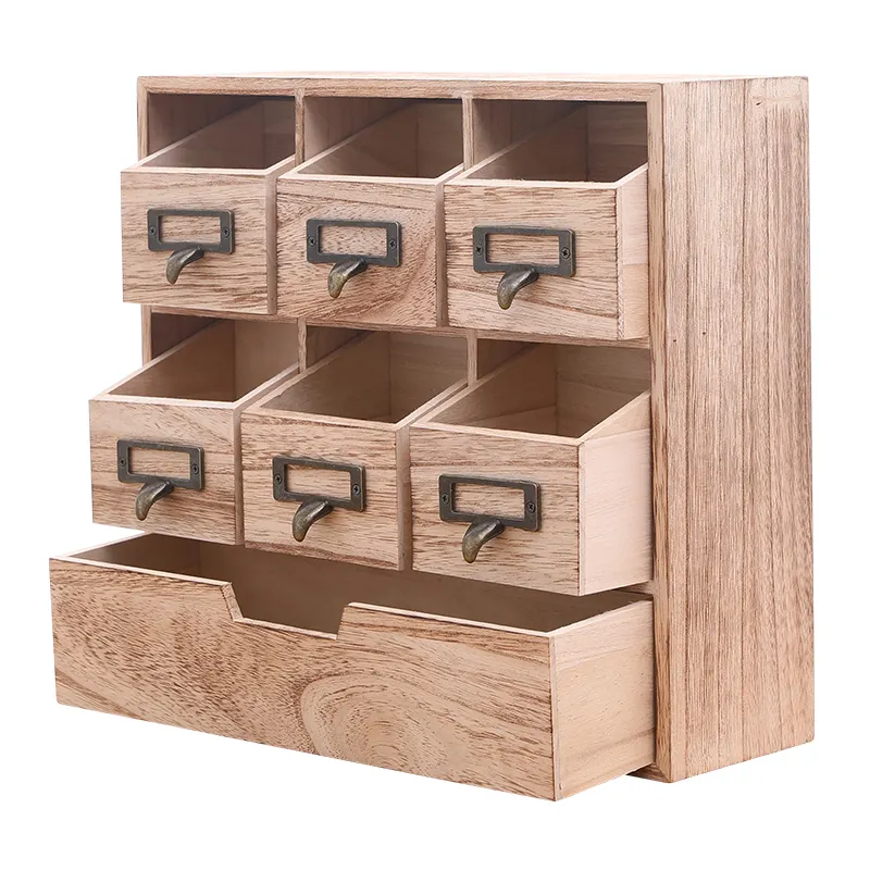 Unfinished Wood Small Wooden Storage Cabinet Drawers