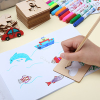 2024 usine vente directe en bois peinture pochoir modèles plusieurs thèmes couleurs formes bon sens cognition jouets pour enfants