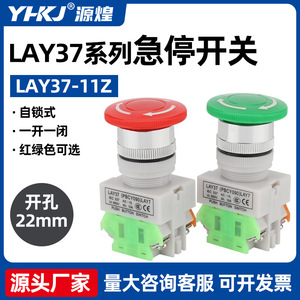 Lay37 สวิตช์ปุ่มกด 1NO1NC ไม่มีไฟส่องสว่าง สีแดงและสีเขียว หยุดฉุกเฉิน ล็อคตัวเอง IP40 660V - Product Image 5