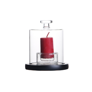 Cloche en verre transparent de style antique, dôme d'affichage, base en <span class=keywords><strong>bois</strong></span>, cloche en verre <span class=keywords><strong>art</strong></span> déco pour plantes, verre décoratif de vacances de Noël - Product Image 5