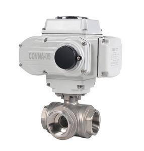 วาล์วบอลไฟฟ้าสแตนเลส COVNA 90-Day Window HK60-Q-T ขนาด 1/2 นิ้ว 3 ทาง 1000 WOG 24V DC CF8 - Product Image 1