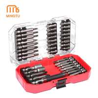 Jeu de 37 embouts de tournevis multi-embouts pour visseuse à chocs, embouts de perceuse professionnels en acier assortis finition chromée, acétate