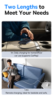 Câble de charge rapide ultra-rapide Baseus USB-C vers USB-C 100W 1m 1,5m 2m Noir Blanc Bleu Violet Gris 100% Original