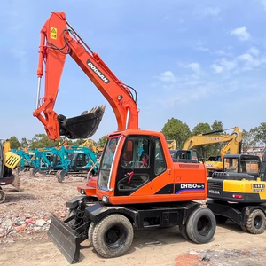 Excavadora de ruedas DOOSAN 150, horas bajas, DH150, excavadoras usadas, calidad de Corea de 15 toneladas, certificado CE con cubo, gran oferta - Product Image 1