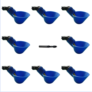 Penjualan Lintas Negara 8Pcs Peck Pigeon Water Bowl Kit, Tempat Minum Burung Otomatis dengan Mur & Mata Bor, Perlengkapan Kandang Unggas - Product Image 1