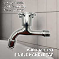 Robinet de lavabo mural moderne à poignée unique et col long, installation monotrou en céramique pour salle de bain, extérieur et salle de sport