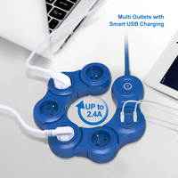 Multiprise parasurtenseur électrique 16A à 5 prises avec ports USB, cordon d'extension, matériau PC+Cuivre, VDE, OEM ODM
