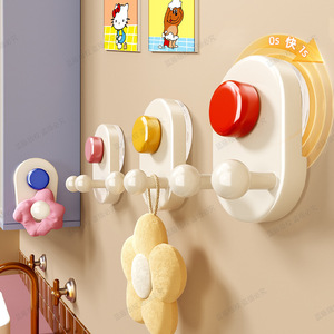 Crochet à ventouse mural rond peint, sans perçage, organisateur de rangement pour salle de bain, placard, clés, sacs, écouteurs - Product Image 5