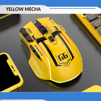 Souris de jeu sans fil mécanique RGB HXSJ G6, nouveau design, 10 touches, 4000 DPI, tri-mode avec rétroéclairage pour ordinateur portable et PC (vente en gros)