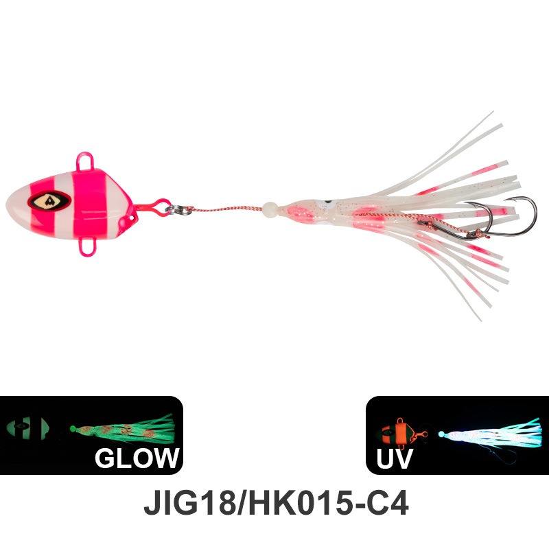 Pink + double squid hooks