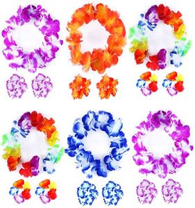 Creative 4-Piece Hawaiian Wreath and <b>Bracelet</b> Set Wedding <b>Ball</b> Performance Props Simulation Flower Makeup Products Wholesale - Product Image 2