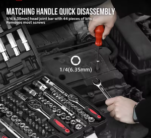 Juego de Herramientas Manuales Profesionales de 216 Piezas |   Juego de Llaves de Tubo para Mecánico con Estuche Rígido, Garantía OEM de 1 Año para Reparaciones del Hogar y Automóviles, 202 Piezas - Product Image 4