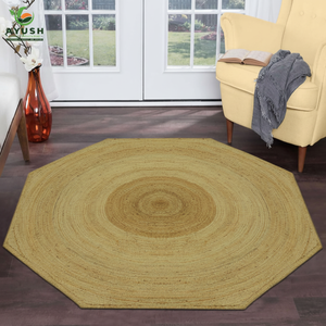 Alfombra bohemia de algodón y fibras de yute 100% alfombras naturales hechas a mano con opciones personalizadas para decoración del hogar - Product Image 1
