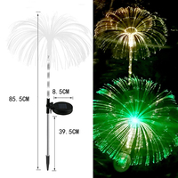 Luces Solares Decorativas de Fibra Óptica Impermeables para Exterior, Luz de Noche para Jardín en Forma de Medusa