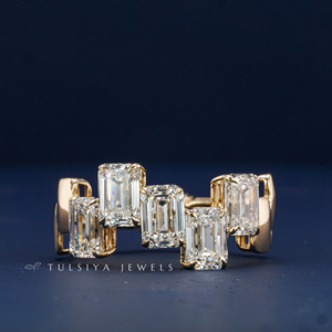 Bague en or 14 carats avec diamant de laboratoire pour homme, bague en diamant synthétique de qualité supérieure, large bande élégante, bijoux de fiançailles et de mariage - Product Image 1