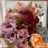 Vente en gros de tournesols artificiels faits à la main à 5 tiges, pour Noël, mariage, photographie, décoration de jardin, bouquet de fleurs en soie réutilisable