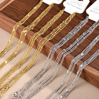 Chaîne de collier en acier inoxydable plaqué or 18 carats PVD de haute qualité, anti-ternissement, pour la fabrication de bijoux DIY, vente en gros