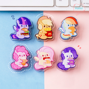 คลิปหนีบกระดาษลายการ์ตูนโพนี่แบบ Q รุ่นทนทาน ผลิตจากพลาสติก PP สองด้าน สำหรับเก็บเอกสาร คลิปหนีบกระดาษ แฟ้มโน้ต ขายส่ง - Product Image 2