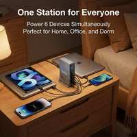 Chargeur GaN ultra puissant 540W, 3 ports Type-C, 2 ports USB, protection OVP, PD3.0, QC3.0, station de charge de bureau, écran LCD, iPad Pro