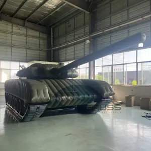 2023 popular green color air seal inflatable T-72 tank model training decoy T-80 dummy tank decoy