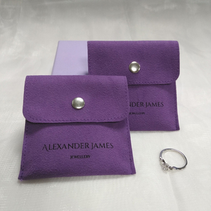 Fashion Style Luxury Microfiber Jewelry Pouch with Card Printed Small <b>Envelope</b> Flap Customizable <b>Gift</b> Packaging for Necklace - Product Image 3