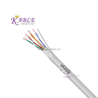Kabel jaringan curah FTP 1000ft Cat5e 24AWG Solid 24AWG berpelindung kawat tembaga polos kabel komunikasi berpelindung warna kustom (FTP)