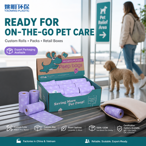 Poop <b>Bags</b> 100% Biodegradable Eco-Friendly Durable Thickened Waterproof Leak-Proof GRS 5KG Load Custom Luxury Simple Cartoon Dog - Product Image 1