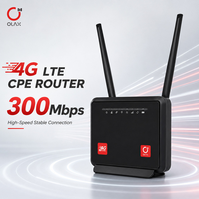 CAT4/CAT6 4G LTE CPE Modem Router Dual Band 2.4G 300Mbps Home Use SIM Card Slot Firewall VoIP VPN QoS 12 Months Warranty