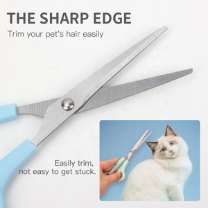 Nhà Máy Bán Buôn Biểu Tượng Tùy Chỉnh Mèo Tóc Kéo Con Chó <span class=keywords><strong>Pet</strong></span> Chải Chuốt Kéo Thiết Lập Với Thép Không Gỉ Lược - Product Image 2