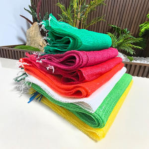 Ail coloré 20kg sac en maille PE avec impression offset sac à cordon recyclable de Shandong usine Logo personnalisé - Product Image 2