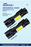 Linterna LED Recargable, Mini Linterna con Zoom, COB XPE, Luz de Llavero USB, Emergencia, Camping, Aire Libre, EDC, Portátil, 1000 Lúmenes