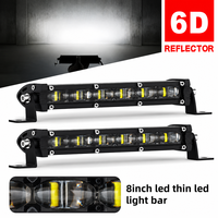 Barre lumineuse LED ultra-fine à une seule rangée, 24V, lentille 6D, bande lumineuse de travail pour Jeep Wrangler Cherokee Truck