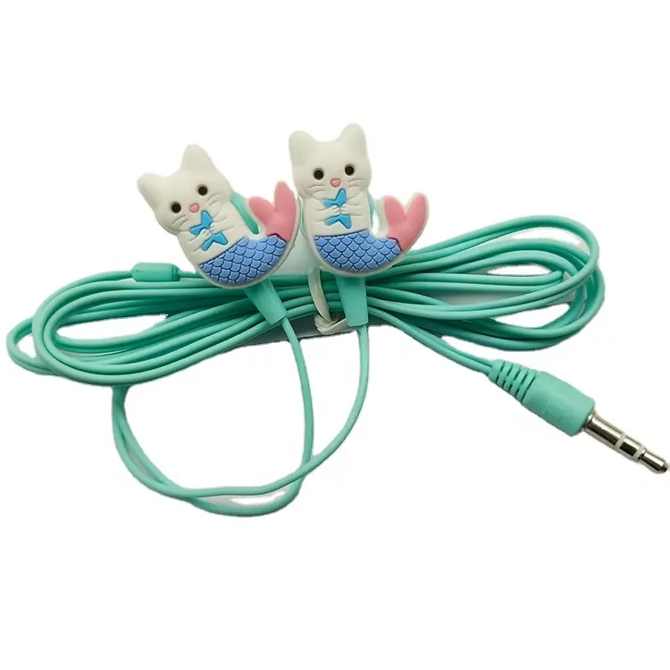 Manufacturer Wired PVC MIC In-Ear Earphone Cartoon Cute Shaped Earphone For Girls,Free Sample Earbuds For promotional